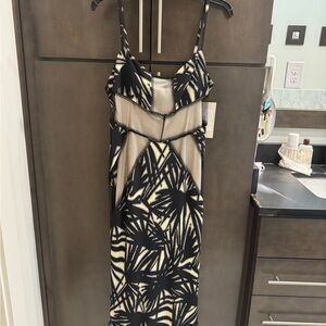 Black maxi sheath dress with spaghetti straps for a night out